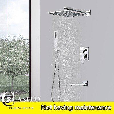 Cross border foreign trade concealed all copper showerhead hot and cold showerhead set wall mounted pressurized showerhead Amazon