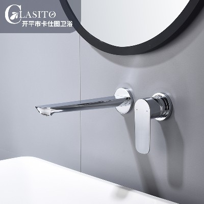 Cross border exclusive all copper concealed basin faucet, wall mounted wash basin, hot and cold buried wall concealed basin faucet