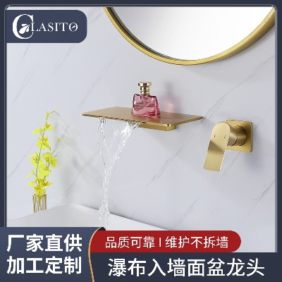Home washbasin, basin faucet, hot and cold dual control, ins wind, homestay hotel waterfall, wall basin faucet
