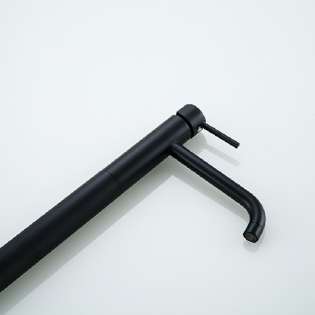Cross border all copper black floor standing bathtub faucet, column basin, vertical wooden barrel, cylinder edge, hot and cold floor showerhead, bathroom