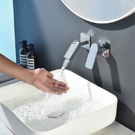 Manufacturer&s direct supply concealed basin faucet, concealed buried wall embedded wall mounted bathroom hot and cold faucet hotel project