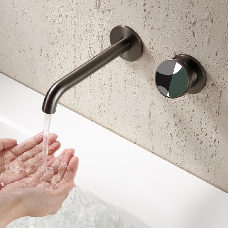 Cross border exclusive hotel concealed all copper washbasin faucet, wall mounted homestay washbasin faucet, customized according to pictures