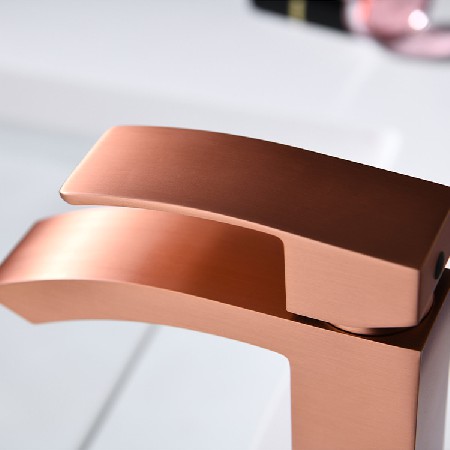 Manufacturer wholesale copper table basin faucet Nordic light luxury brushed rose gold bathroom counter basin faucet creative
