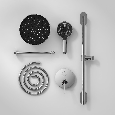 Bathroom concealed wall mounted showerhead, home bathroom, hotel engineering, hot and cold pressurized ceiling showerhead set