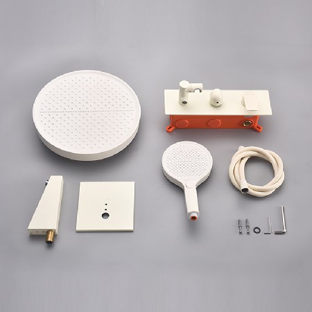 Circular concealed showerhead wall mounted showerhead, hotel guesthouse bathroom hot and cold mixing valve showerhead set