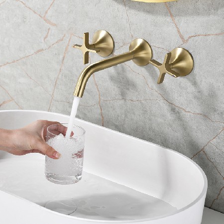 Bathroom washbasin hot and cold water faucet, bathroom cabinet basin, countertop basin, universal concealed hot and cold water inlet wall basin faucet