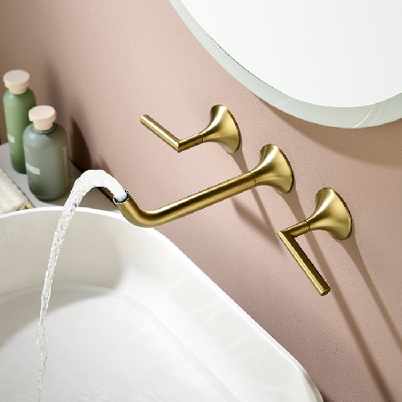 Bathroom basin concealed double handle straight handle hot and cold water outlet faucet, homestay concealed wall mounted faucet wholesale