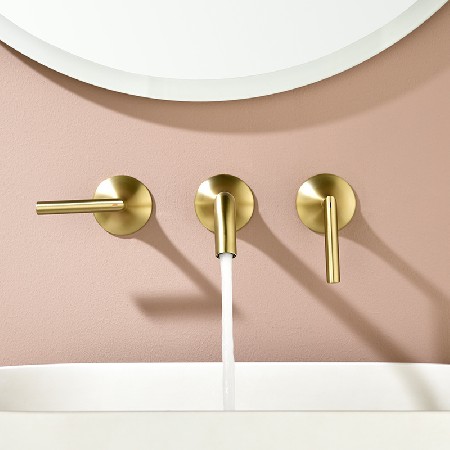 Bathroom basin concealed double handle straight handle hot and cold water outlet faucet, homestay concealed wall mounted faucet wholesale