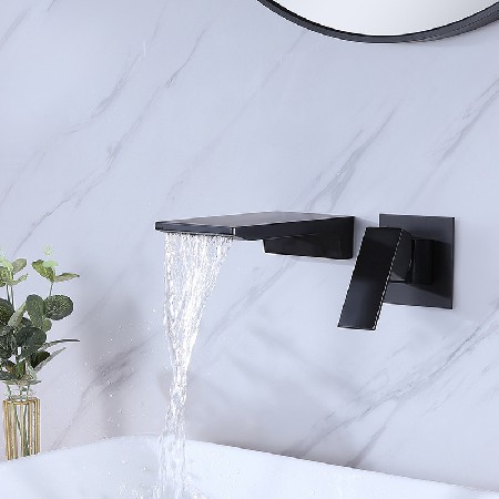 Home minimalist washbasin, hot and cold faucet, bathroom basin, countertop, homestay universal waterfall in wall basin faucet
