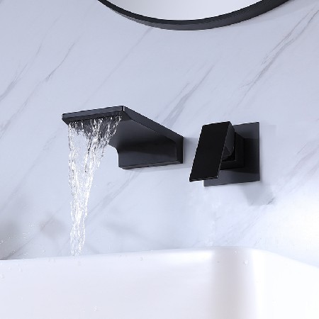 Home minimalist washbasin, hot and cold faucet, bathroom basin, countertop, homestay universal waterfall in wall basin faucet