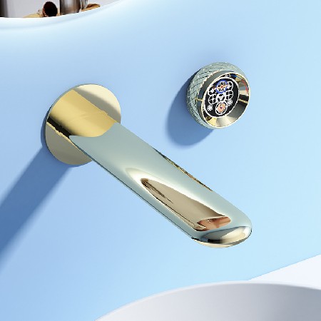Diamond handwheel in wall faucet, bathroom sink, hot and cold faucet, hotel bathroom counter basin faucet wholesale