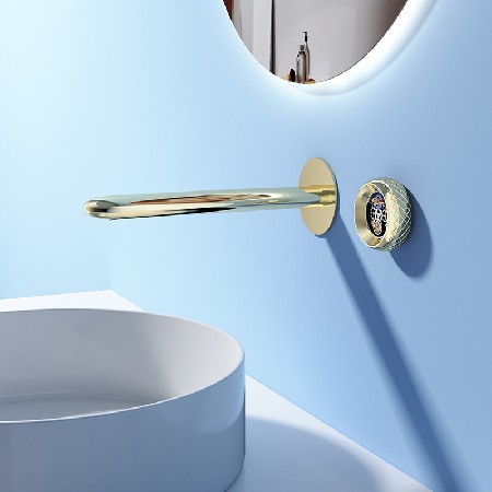 Diamond handwheel in wall faucet, bathroom sink, hot and cold faucet, hotel bathroom counter basin faucet wholesale