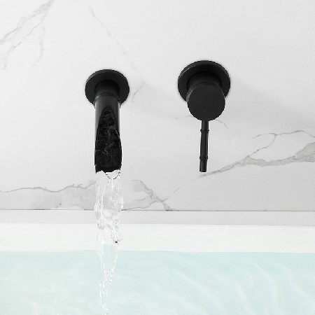 Round concealed basin faucet, hotel basin faucet, apartment bathroom hot and cold water outlet, washbasin splash proof faucet