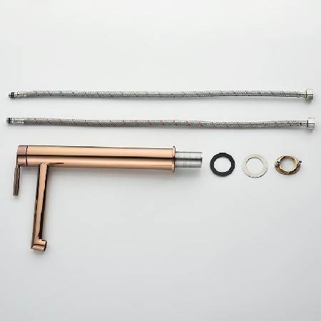 Elevated rose gold hot and cold basin faucet bathroom cabinet hot and cold faucet basin household single hole hot and cold faucet